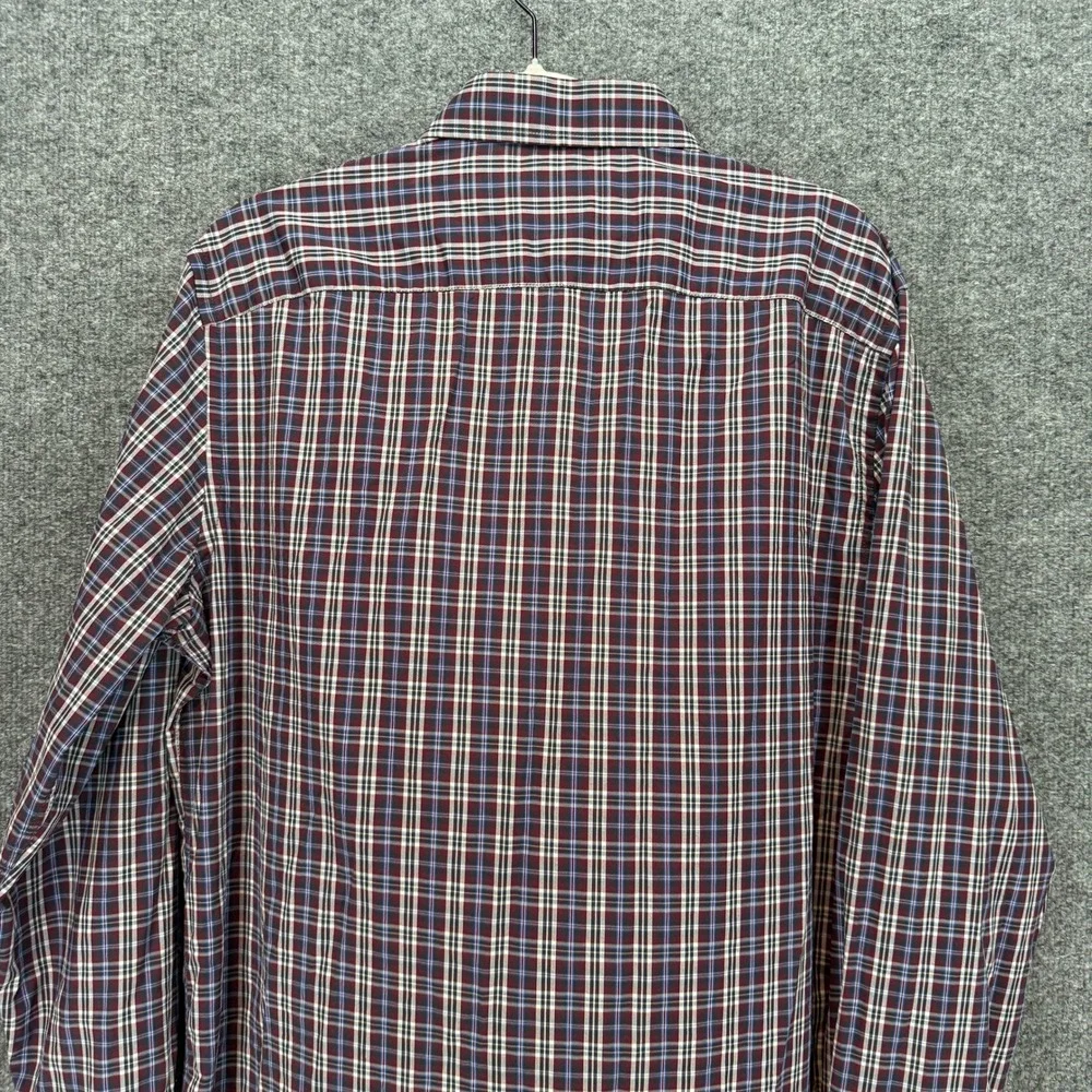 Untuckit Button Down Shirt Mens XL Maroon Plaid Stretch Performance Long Sleeve